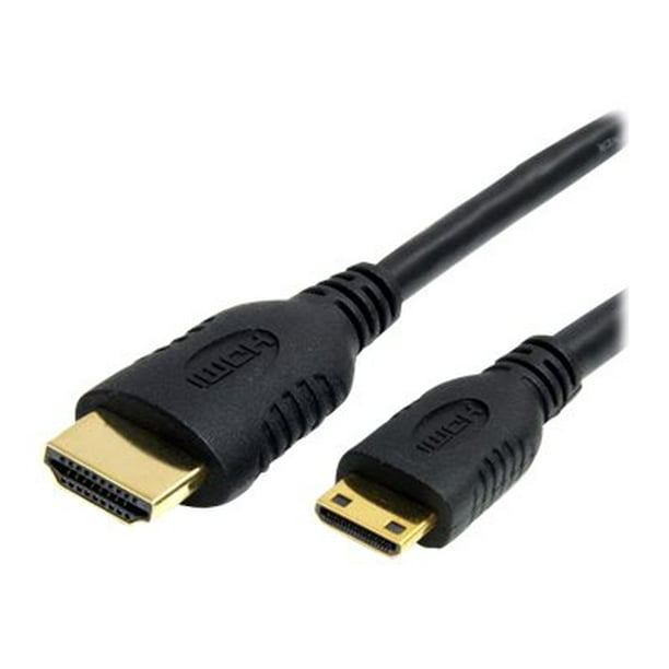 StarTech.com 1 ft Ethernet HDMI Câble Haute Vitesse - HDMI vers HDMI Mini- M/M (HDMIACMM1) - Câble HDMI avec Ethernet - Mâle HDMI vers mini Mâle HDMI - 1 ft - Blindé - Noir