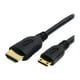 StarTech.com 1 ft Ethernet HDMI Câble Haute Vitesse - HDMI vers HDMI Mini- M/M (HDMIACMM1) - Câble HDMI avec Ethernet - Mâle HDMI vers mini Mâle HDMI - 1 ft - Blindé - Noir – image 1 sur 3