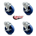 thumbnail image 2 of 5 Inch Solid Polyurethane Wheel Swivel Bolt Hole Caster Set with Brake SCC, 2 of 2