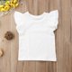thumbnail image 2 of Bebé Niño Bebé Niña Top Básico Liso Volantes Camiseta Blusa Ropa Casual (1-2 Años Blanco), 2 of 5