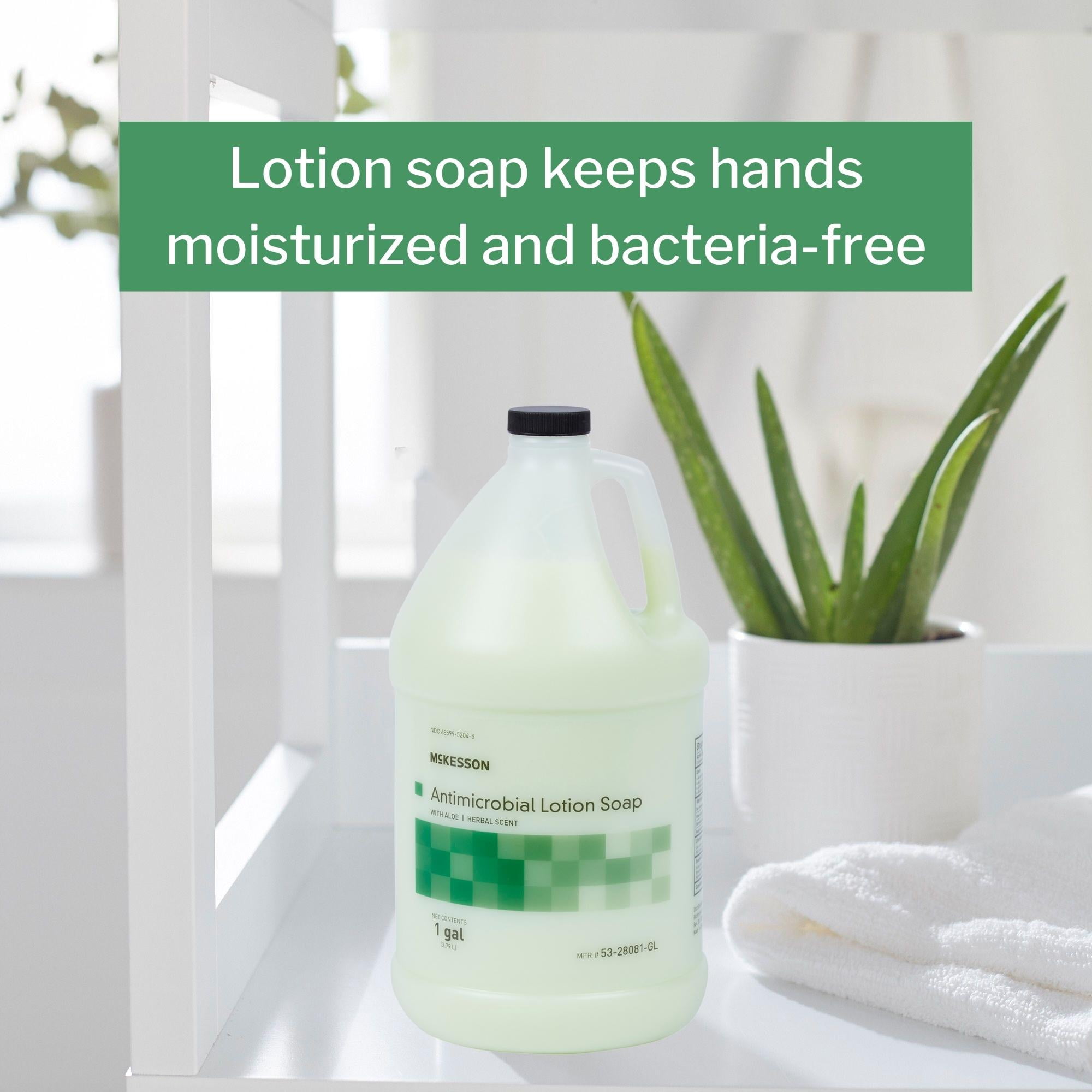 McKesson Antimicrobial Hand Lotion Soap with Aloe - Herbal Scent, 1 gal, 1 Ct