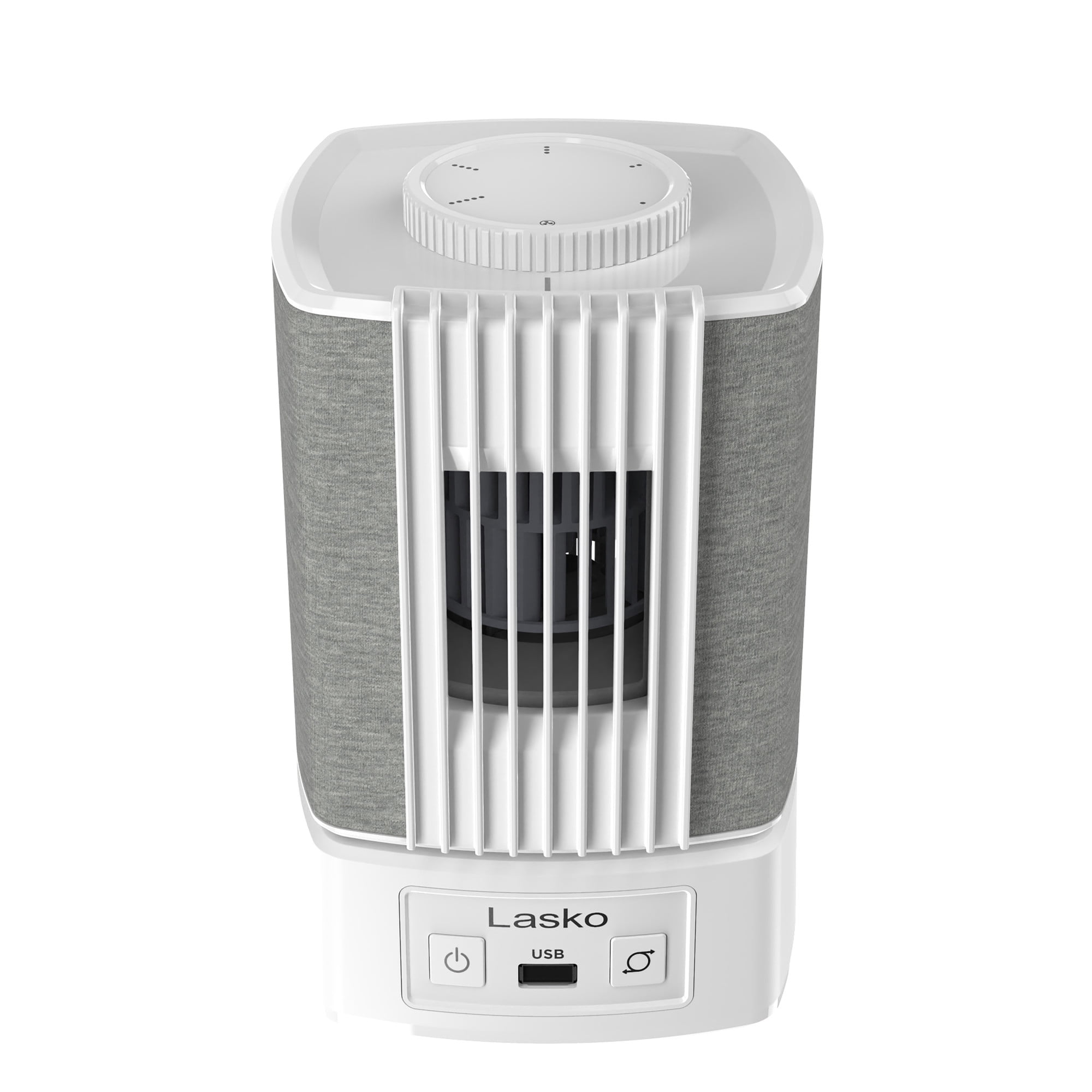 Lasko 8" SlumberBreeze 2-in-1 Personal Fan with White Noise, White, SB101