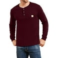 thumbnail image 3 of Aiyino Men's Loose Fit Heavyweight Long Sleeve Pocket Henley T-Shirt, 3 of 6