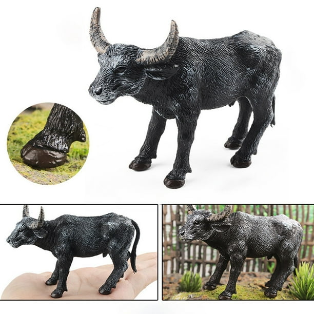 Ganfancp Asia Animales de La Selva Búfalos Negro Juguete Figura de Plástico Realista Altura 3.9 Pulgadas Familia Adornos Niños y Niñas Casa de Juegos Juguetes Muñecas Regalos Ofertas Del Día Sólo En