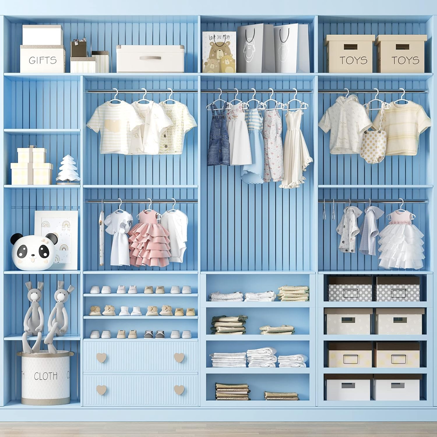 Baby Hangers 60Pack White Baby Clothes Hangers Bulk Kids Plastic Hangers Toddler/Infant Hangers for Closet