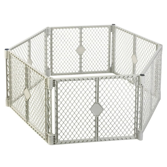 Barrière Six Panneaux Facile d'emploi Superyard Classique en plastique de North States, pour les enfants et les animaux domestiques 26 po H, superficie de 1,7 m2