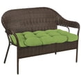 thumbnail image 3 of Jordan Manufacturing Sunbrella 44" x 18" Canvas Gingko Green Solid Rectangular Tufted Contoured Outdoor Wicker Settee Bench Cushion, 3 of 11