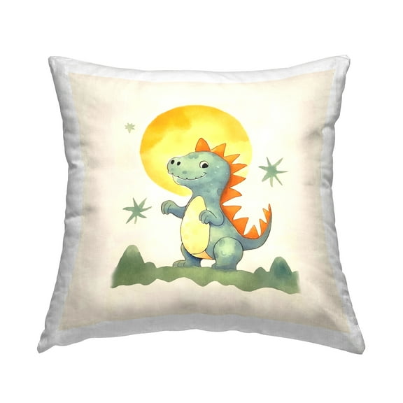 Stupell Industries Dino Under Moonlight Decorative Printed Throw Pillow Design by Andrea Haase.