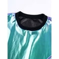 thumbnail image 6 of YONGHS Women Shiny Rave Outfits Long Sleeve T-Shirt Dress Loose Mini Dress Disco Dance Clubwear Holographic Blue L, 6 of 7