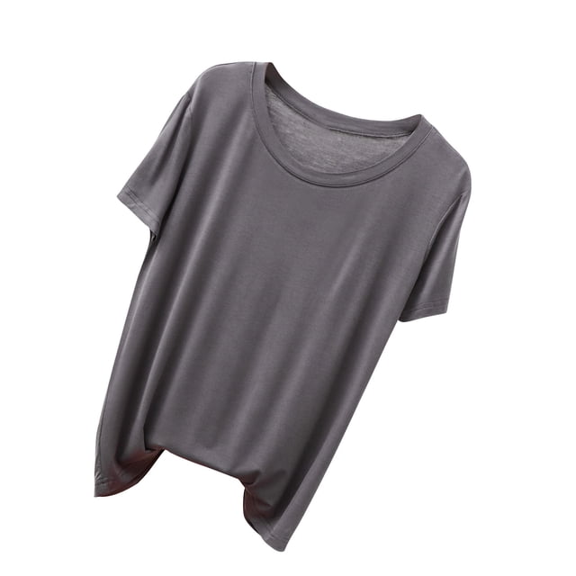 Birdeem Chemise Décontractée Fine à Volants pour Femmes, Manches Courtes, Col Rond