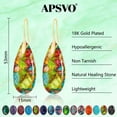 thumbnail image 5 of APSVO 18K Gold Plated Nature Healing Stone Drop Earrings for Women Hypoallergenic Fishhoop Orange Dangle Earrings Birthday Graduation Jewelry Gifts Teen Mom Girlfriend Wife Her Ideas, 5 of 7