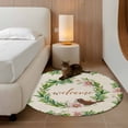 thumbnail image 2 of Small Round Rug 3Ft Washable Non-Slip, Spring Botanical Circle Area Rugs for Living Room Bedroom, Garden Birds Floral Leaves Rustic Burlap Indoor Floor Mats Carpet Runner for Home Decor, 2 of 8