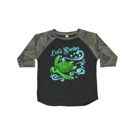 

Inktastic Lets Swim- Cute Sea Turtle Gift Toddler Boy or Toddler Girl T-Shirt