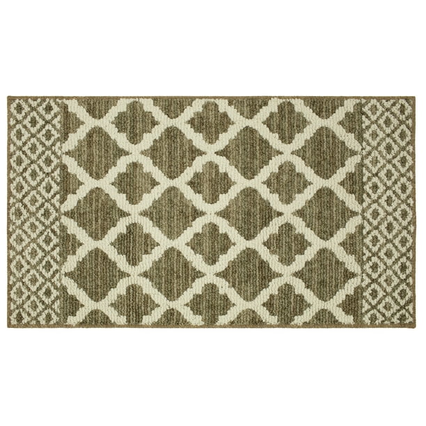 Mohawk Home Modern Basics Moroccan Lattice Dark Khaki/Cream Tufted Area