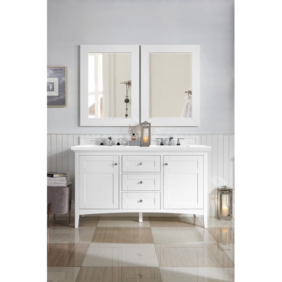 James Martin Vanities 527-V48-BW-3WZ Palisades 48" Free Standing Single Basin Vanity Set -