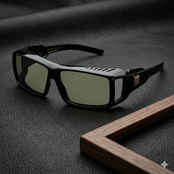 Polarized FIT OVER Square Sunglasses Anti Glare Lens Over PRESCRIPTION GLASSES