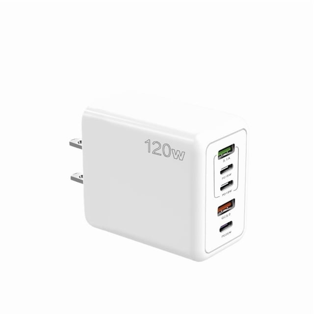 120W PD 5 Port USB Charger Fast Charging QC3.0 USB C Type C Mobile Phone Charger