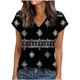 thumbnail image 3 of TaTaai Women's Vintage Satin Blouse Short Sleeve V-Neck Printed Pullover Loose Fit Elegant Casual Summer Top Shirt Retro Daily Chic Gift, 3 of 6