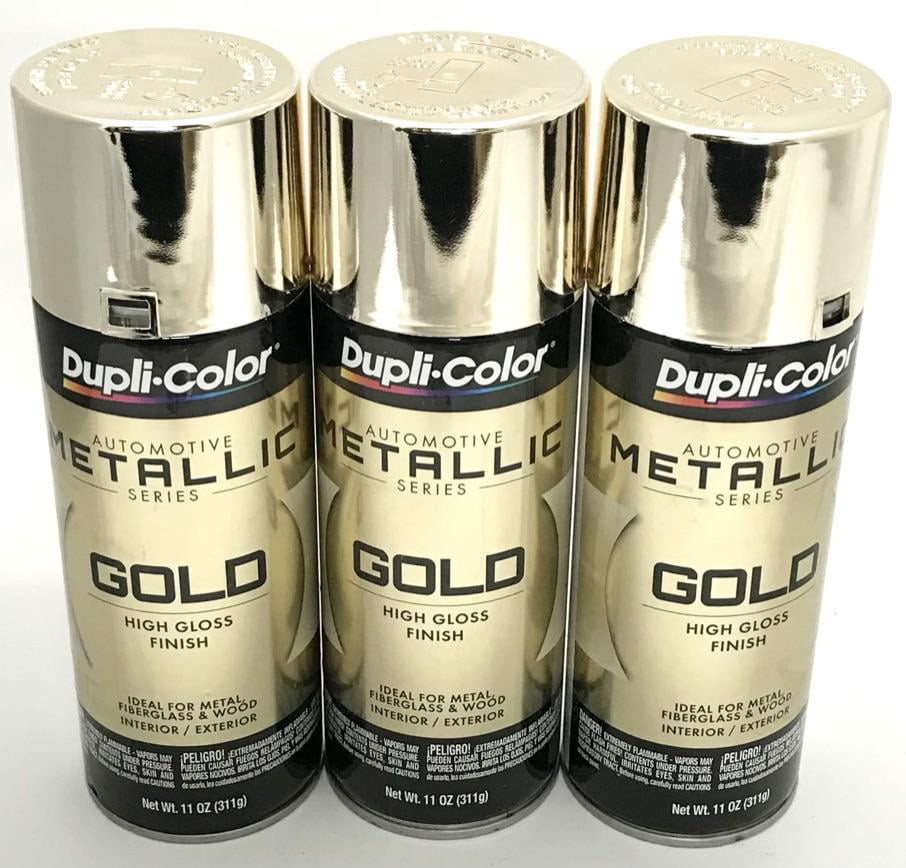 Duplicolor Gs100 3 Pack Gold Metallic Spray 11 Oz Aerosol Can Com - Dupli Color Automotive Metallic Paint Instant Gold Spray