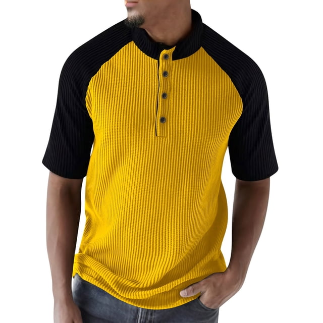 Camisa de Manga Larga Al Aire Libre de la Capa Base de Manga Corta Casual Mangas Raglan Color Bloqueado, de Pie Cuello Superior