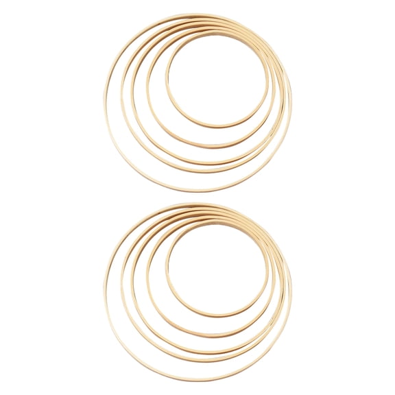 unbranded 10 Pcs Dreamcatcher Dream Catcher Bamboo Circle Floral Hoops 26X26X0.9CM Beige