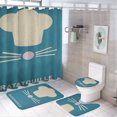 thumbnail image 1 of Juego de 4 cortinas de ducha Ratatouille con alfombrillas antideslizantes, tapa de inodoro y alfombrilla de baño, cortina de ducha impermeable con dibujos animados para niños con 12 ganchos,, 1 of 8