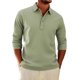thumbnail image 1 of Camisas de Manga Larga Casual Color Sólido Top de Moda con Collar de Solapa, 1 of 8