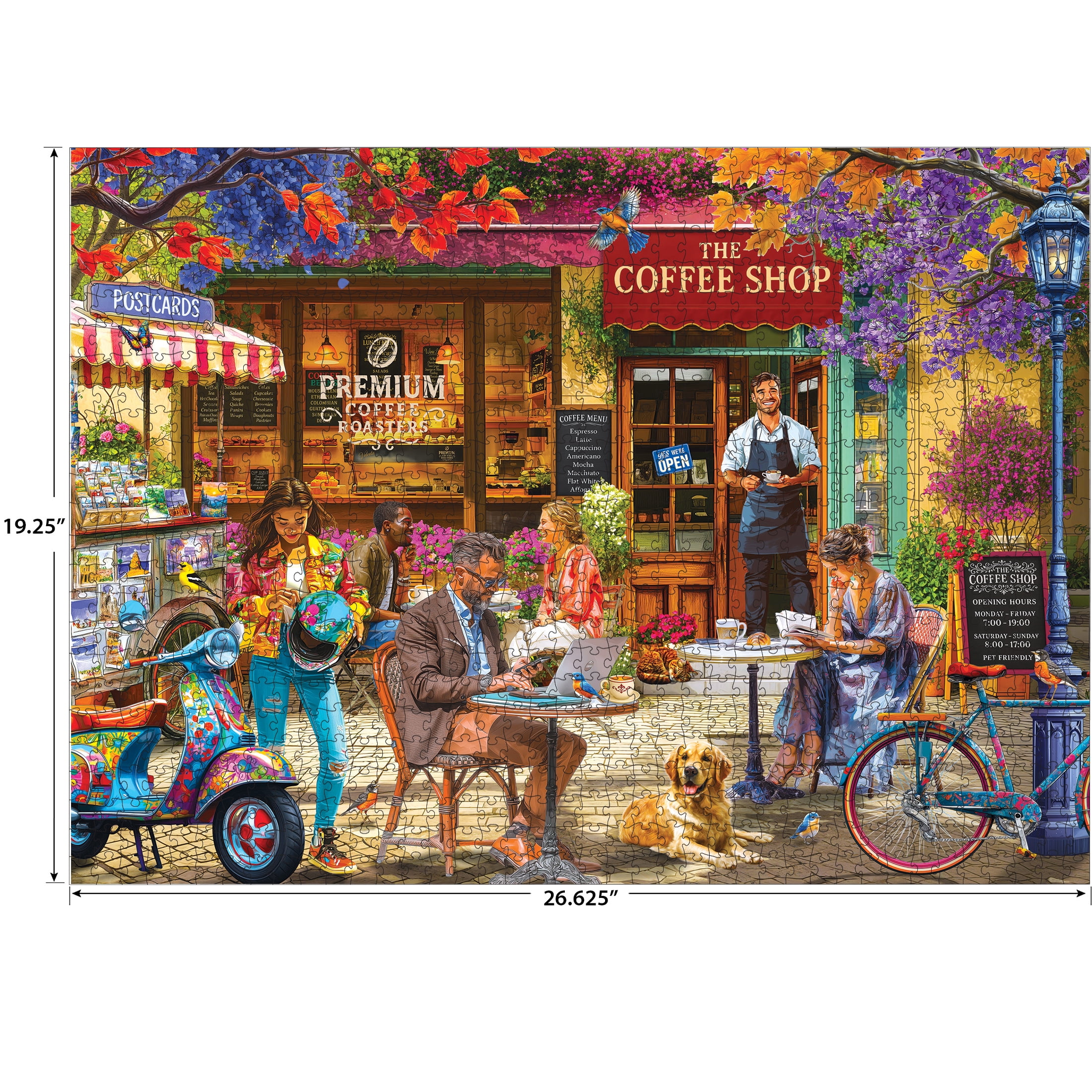 RoseArt - Kodak Cork 1000 pièces -Le café - Puzzle à emboîter pour adultes