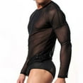 thumbnail image 4 of Fall Shirts for Men Sexy Lingerie T-Shirt Vest Sexy Breathable Mesh See-through Underwear Top, 4 of 9