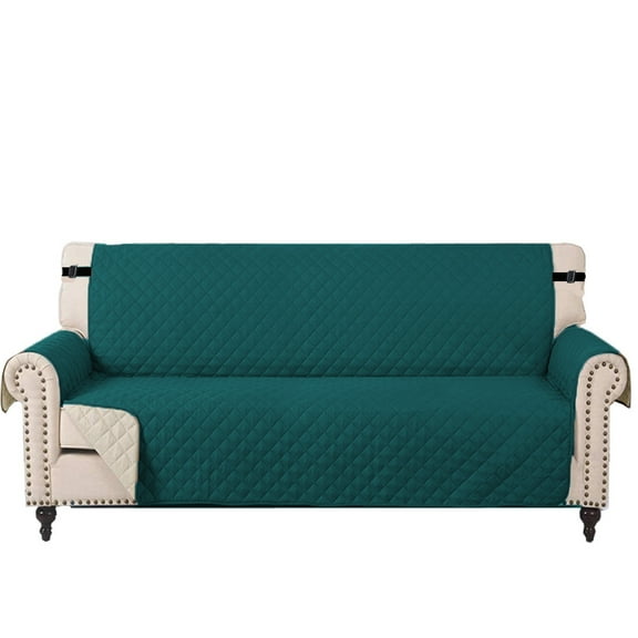 XmhyTop Couch Cover Solid Color 3 seat Sofa cushion Waterproof Easy - Fit Washable Reclining Chair Cover for Living Room Sofa - Ideal Furniture Protector (Blue Green)