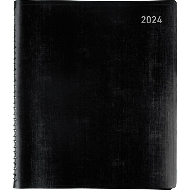 2024 Office Depot® Brand Monthly Planner, 9" x 11", Black, January to