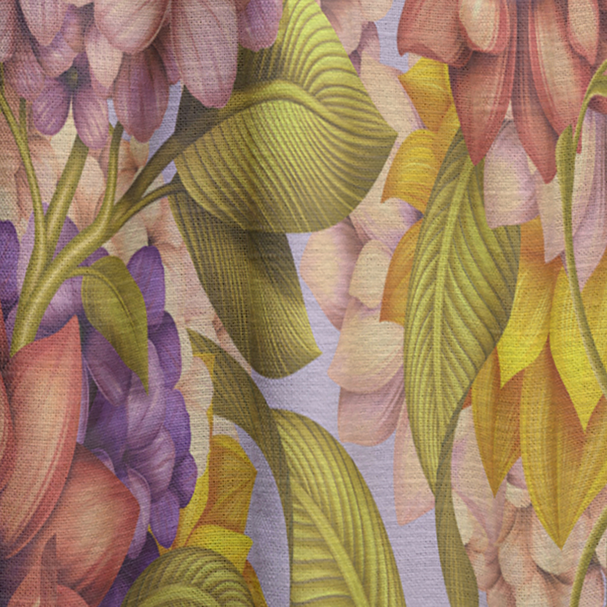 Designart 'Wild Pink Red and Purple Vintage Flowers' Traditional Curtain Panel
