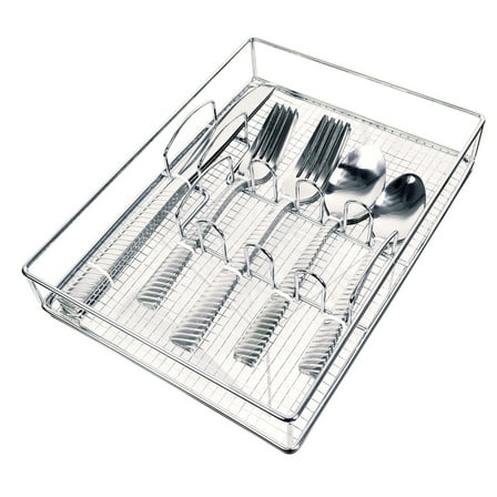 EuroHome 21-Piece Heavyweight Stainless Steel Cutlery Set with Storage Tray, 2107