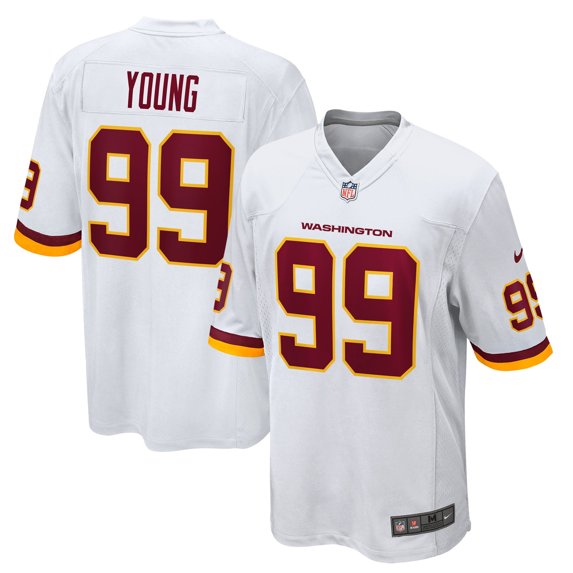 Chase Young Washington Football Team Nike Game Jersey - White - Walmart ...