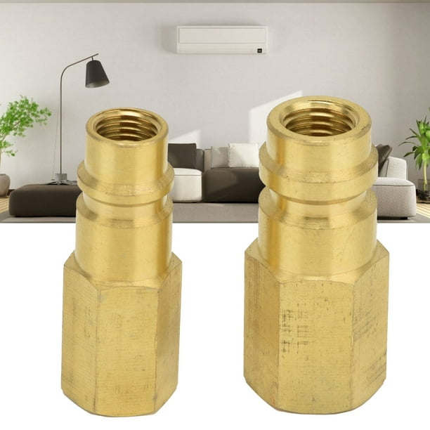 Adaptador de aire acondicionado 2 adaptadores R134A adaptador de tanque de refrigerante de latón adaptador de montaje 1/4SAE conector de acoplador convertidor de alta presión ANGGREK Otros