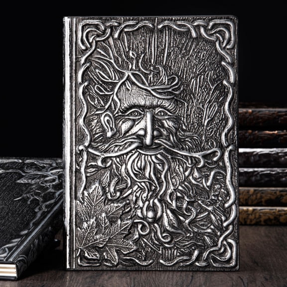 Goowood 3D Tree Spirit Journal Embossed Notebook Handmade Fantasy Writing Diary Gaming Log Office Gifts Hardcover Notepad