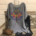 thumbnail image 2 of Vestidos Casuales Para Mujer, Blusas De Mujer De Moda Camisetas estampadas de moda para mujer, blusas casuales de lino holgadas de manga corta con cuello redondo y raglán, 2 of 4