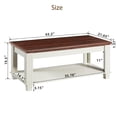 thumbnail image 3 of Leyaoyao Farmhouse Square Coffee Table with Open Shelf, Large Modern Rustic Brown Center Table, White, 3 of 9