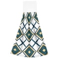 thumbnail image 7 of Yayeee Kitchen Hanging Hand Towels Set of 2 with Loop Bathroom Absorbent Tie Towel, Gold Geometric Pattern, 7 of 7
