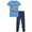 Light Blue Racing, variant on Quad Seven Boys Pajama Set Cozy Graphic Printed Short Sleeve Sleep Shirt and Pajama Pants 2 Piece