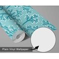 thumbnail image 6 of S4Sassy Removable Nature-Inspired Waterproof Wall Wrap, Plain Finish Wallcover, Botanical Twig Print Contact Paper For Walls, Dresser, Self Adhesive Vinyl Wallpaper Roll- Teal(25"X60"), 6 of 9