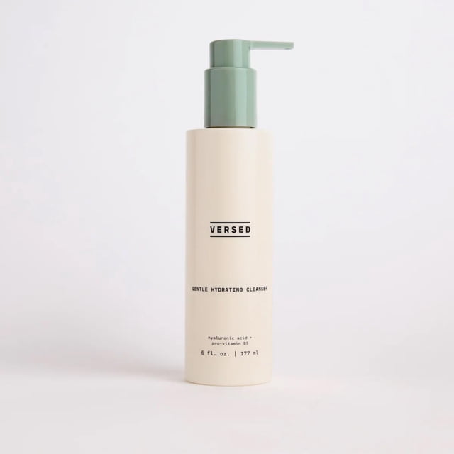 Limpiador facial hidratante suave Versed, limpiador facial en crema con ácido hialurónico y jugo de hoja de aloe, limpiador sin fragancia para piel seca