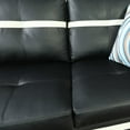 thumbnail image 5 of AYCP Furniture Sectional Sofa Set with Storage Ottoman, Left Hand Facing Chaise, Black Faux Leather, 5 of 5