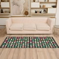 thumbnail image 2 of Yayeee Runner Rug for Bedroom 2'x6' Machine Washable Hallway Non Slip Mat, Green Block Pattern, 2 of 8