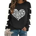 thumbnail image 4 of Fznquz Cute Valentines Sweatshirts Women Love Heart Printed Shirts Black Plus Size 2026 Loose Shirts M, 4 of 8