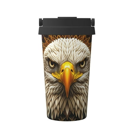 

Sikiie Vintage Pattern Bald Eagle Coffee Mug Pobtable To Stainless Steel Coffee Tumbler Coffee Cups with Lids Thermos for Hot and Cold Drink