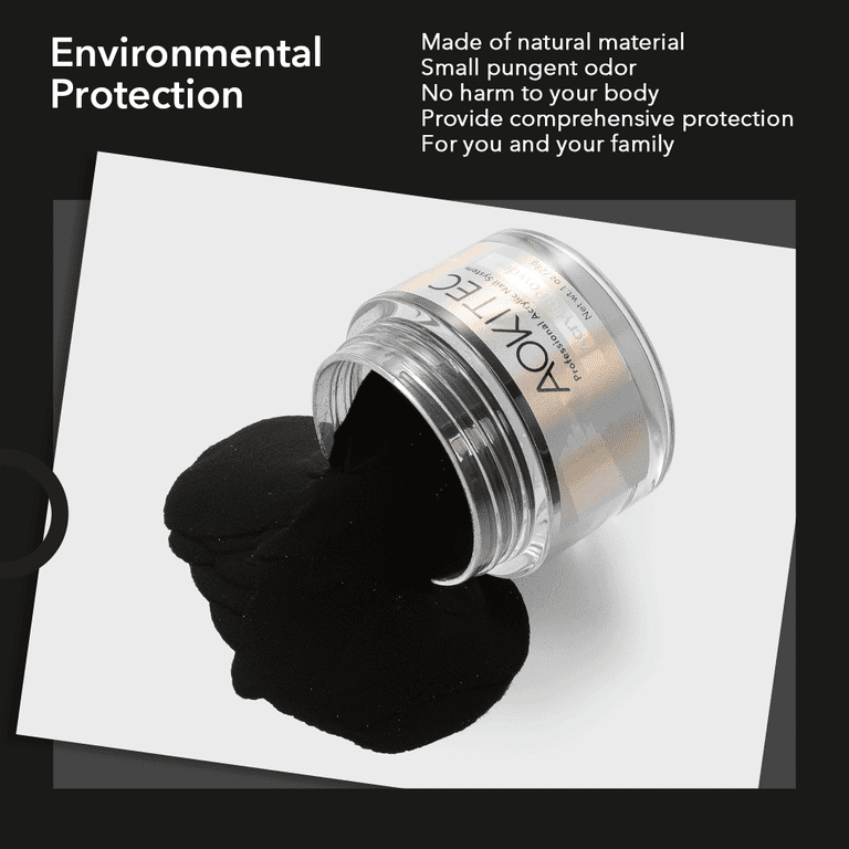 Aokitec Acrylic Powder Black Color 1oz 28g Professional Acrylic Nail System  