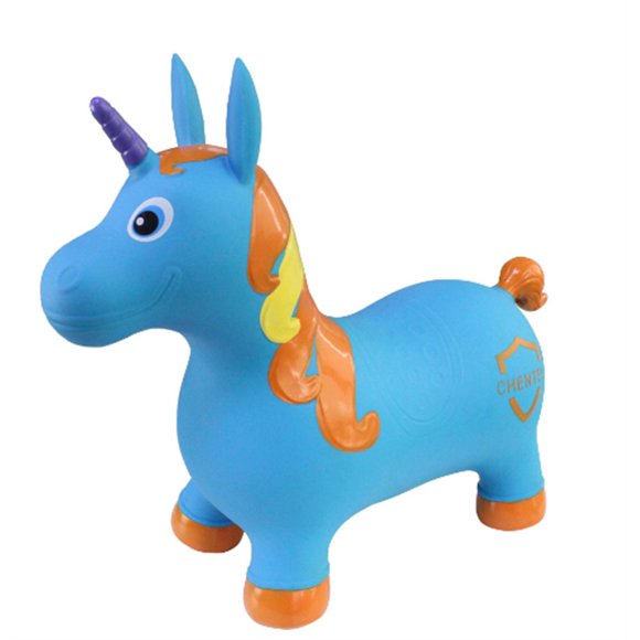 Horse Kids Ride On Toy, Inflatable Hopper Bouncy Unicorn, Hopping Animal Toy for Kids Boys Girls Indoor Outdoor Bouncing Horse Riding Activities