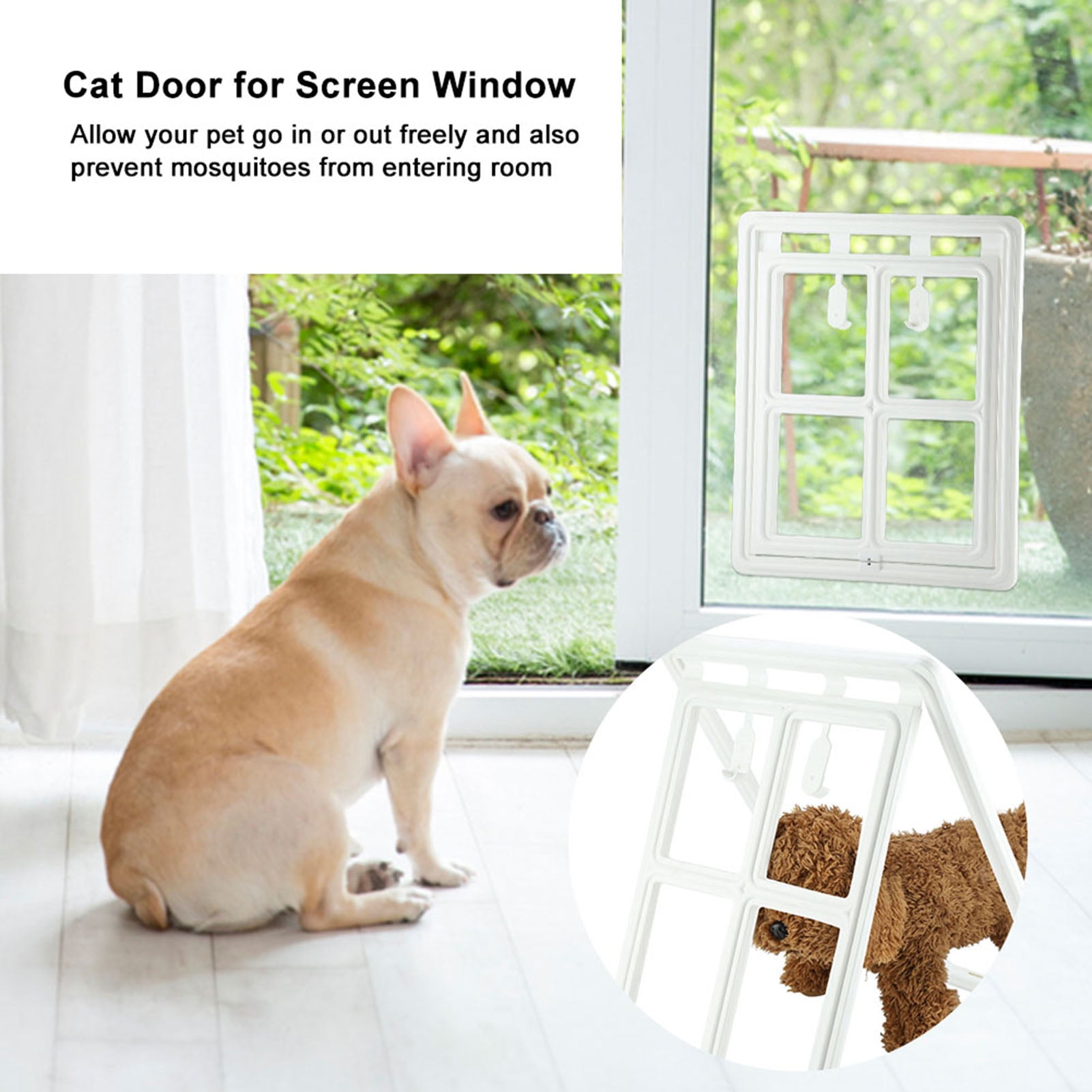 Cat Door For Screen Door Plastic Material Weight 317 835g Pet Dog Door Easy To Install Various Sizes For Gate For Screen Door For Window Walmart