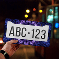 thumbnail image 4 of 1 Pcs Abstract Purple License Plate Frame, License Plate Cover for Car Decorative Parts, Aluminum License Plate Bracket Holder Rust-Proof Weather-Proof for US Standard Car, 4 of 9